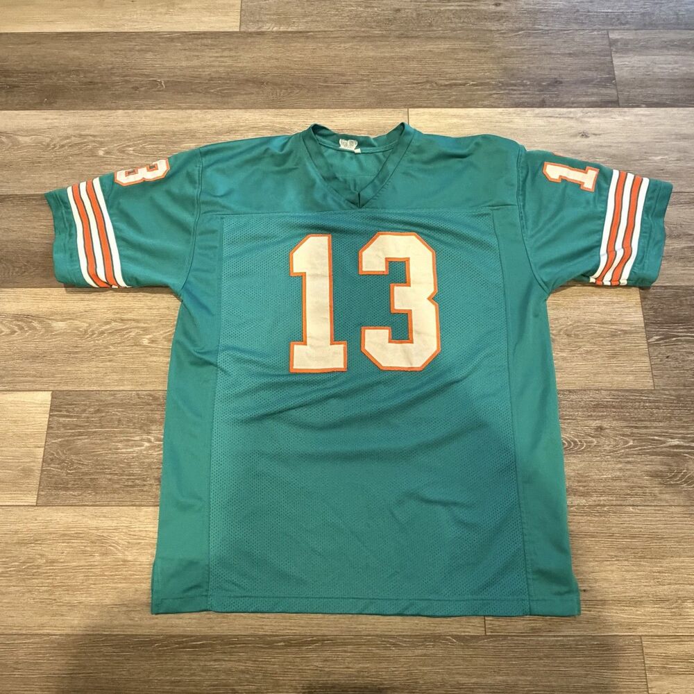 Miami Dolphins Dan Marino 13 Jersey Mens XL Green NFL Football Stitched